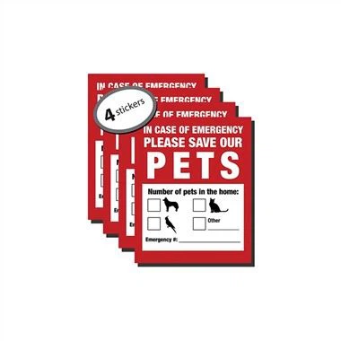 Nálepka s nouzovou záchranou pro domácí mazlíčky